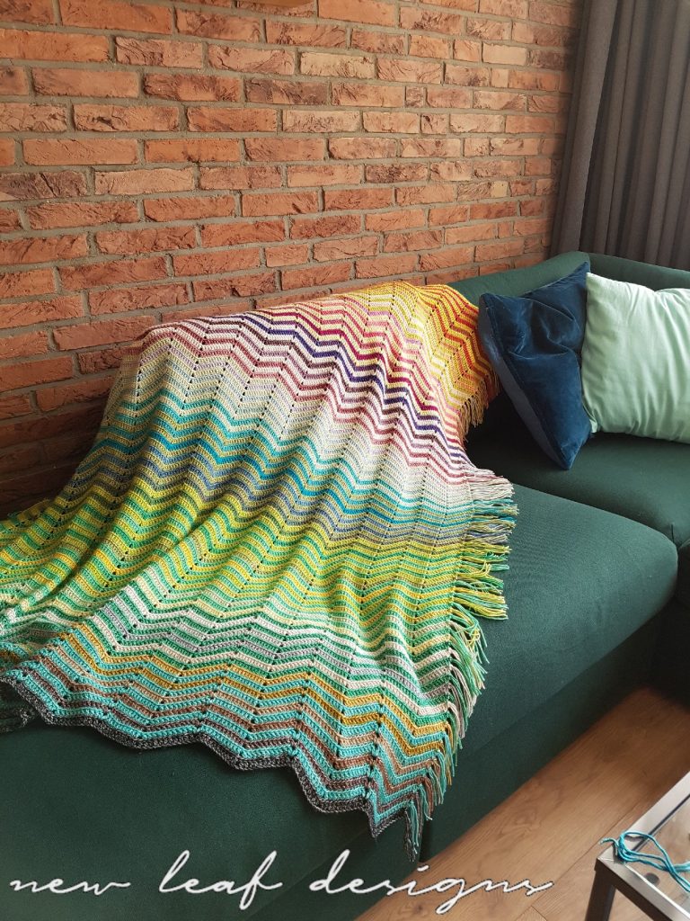 blanket displayed on couch