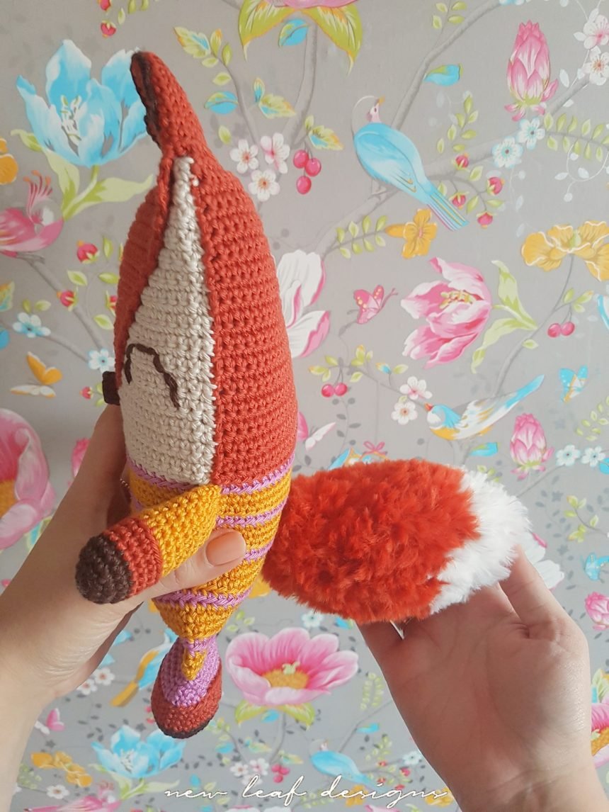 friendly fox plushy side view