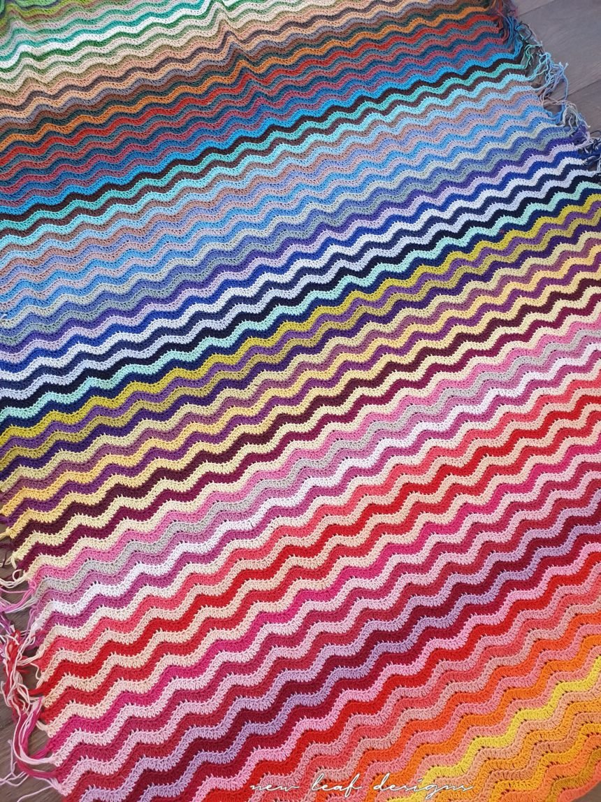 rainbow sea waves blanket spread out on floor